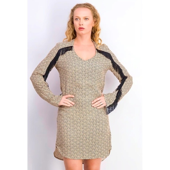 SCOTCH & SODA Floral Fringe Shift Dress Rising Sun Festival Western Size 8 - Picture 1 of 16